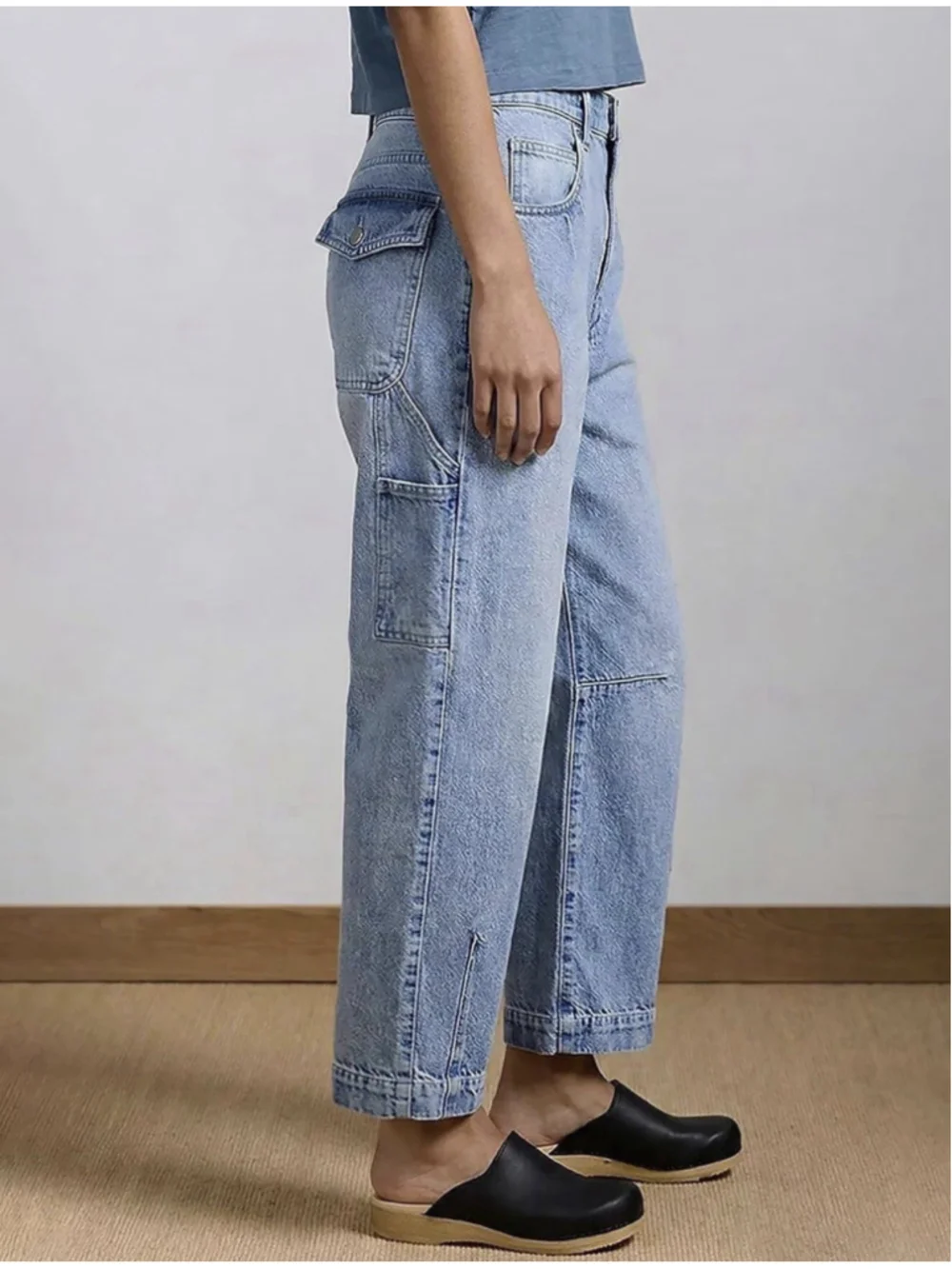 Flamingals Straight Leg Jeans for Women High Rise Barrel Cropped 3XL